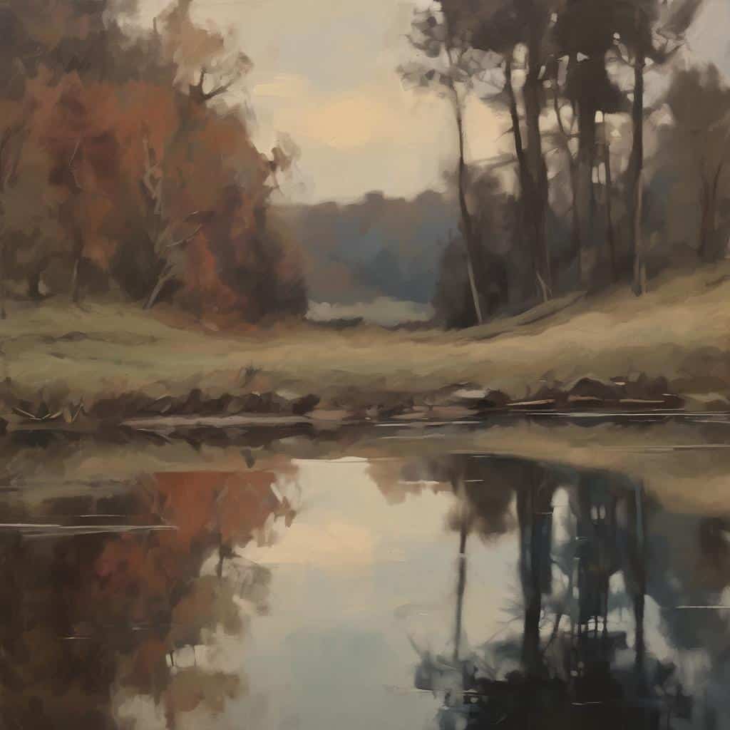 Ομορφιά φύσης σε πίνακα με ηρεμία και δημιουργική έκφραση τοπίου.