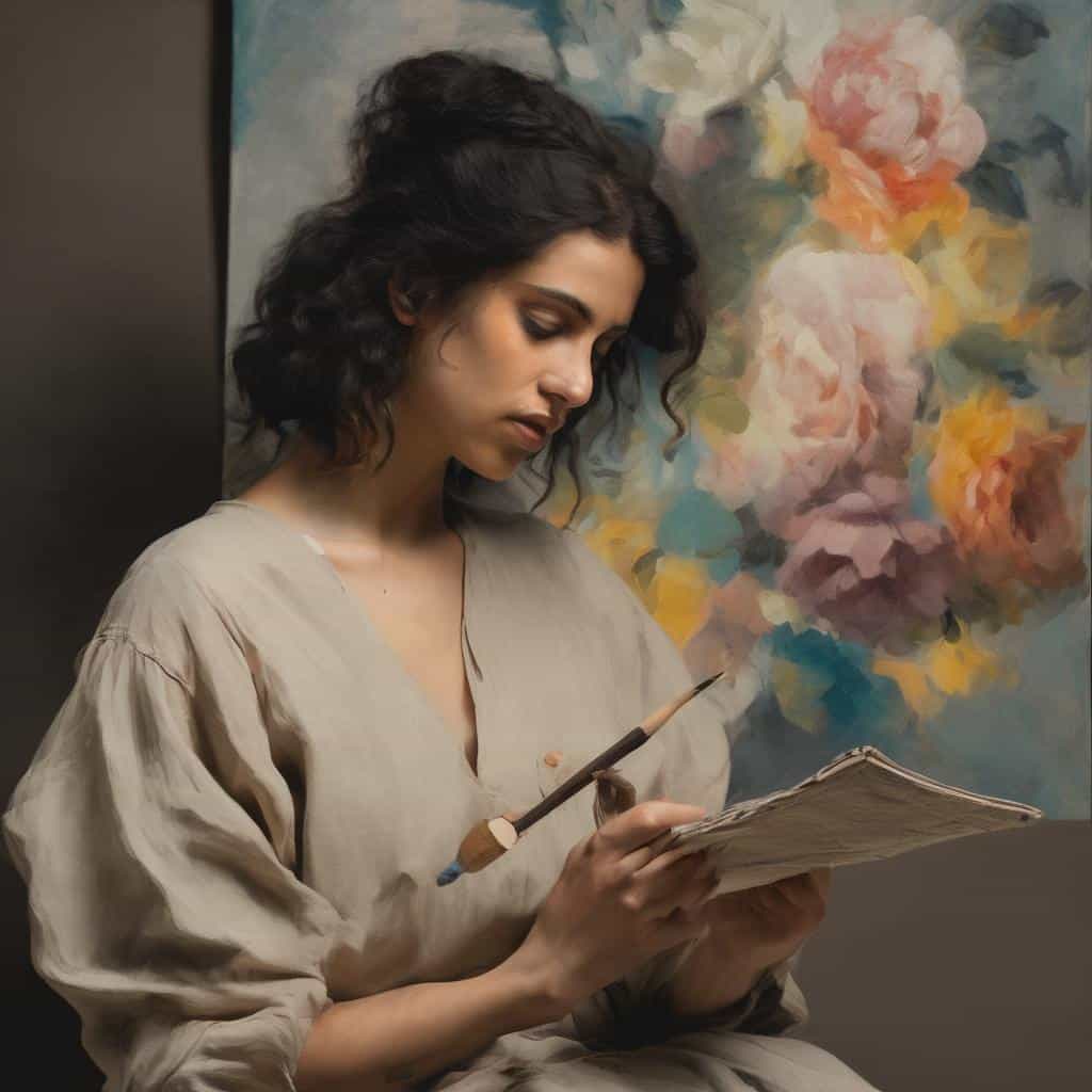 Ζευγάρι νεαρών γυναικών σε καλλιτεχνικό στούντιο, δημιουργική έκφραση και εσωτερικός κόσμος, ζωγραφική και τέχνες.